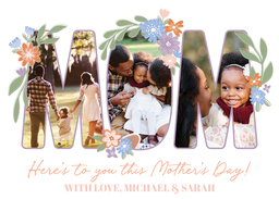 5x7 Cardstock, Blank Envelope with Packed Party Mom, Here's To You design