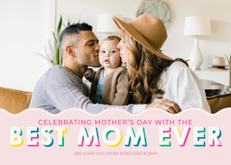 5x7 Cardstock, Blank Envelope with Packed Party Scalloped Best Mom Ever design