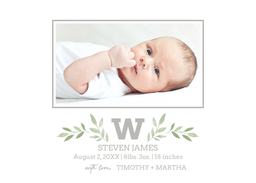 5x7 Greeting Card, Glossy, Blank Envelope with Adorned Monogram design