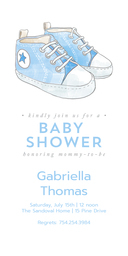 4x8 Greeting Card, Glossy, Blank Envelope with Baby Sneakers design