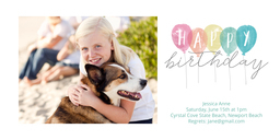 4x8 Greeting Card, Glossy, Blank Envelope with Balloon Wish design