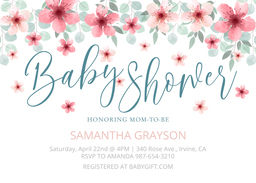 5x7 Greeting Card, Glossy, Blank Envelope with Bold Floral design