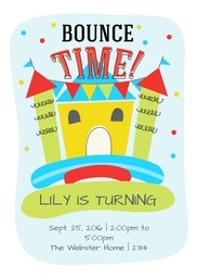 5x7 Greeting Card, Glossy, Blank Envelope with Bouncing Fun design