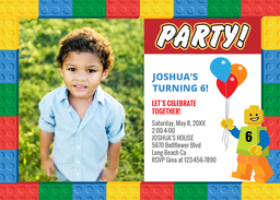 5x7 Greeting Card, Glossy, Blank Envelope with Building Fun design