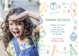 5x7 Greeting Card, Glossy, Blank Envelope with Cascading Cheer design