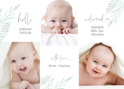 5x7 Greeting Card, Glossy, Blank Envelope with Cursive Welcome design