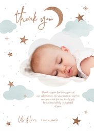 5x7 Greeting Card, Glossy, Blank Envelope with Dreamy Thank You design