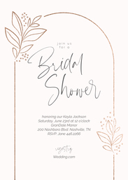 5x7 Greeting Card, Glossy, Blank Envelope with Golden Botanicals design