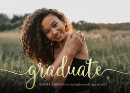 5x7 Greeting Card, Glossy, Blank Envelope with Golden Overlay design