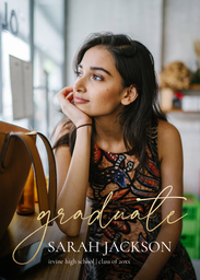 5x7 Greeting Card, Matte, Blank Envelope with Graduate Script design