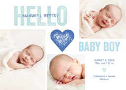 5x7 Greeting Card, Glossy, Blank Envelope with Grand Heart design