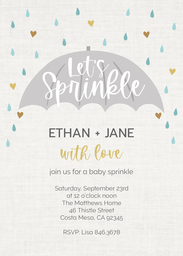 5x7 Greeting Card, Glossy, Blank Envelope with Heart Sprinkles design