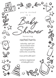 5x7 Greeting Card, Glossy, Blank Envelope with Iconic Baby Shower design