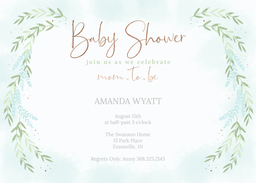 5x7 Greeting Card, Glossy, Blank Envelope with Lovely Foliage design