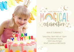 5x7 Greeting Card, Glossy, Blank Envelope with Magical Celebration design