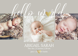 5x7 Greeting Card, Glossy, Blank Envelope with Our Heart Of Gold design