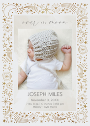 5x7 Greeting Card, Glossy, Blank Envelope with Over the Moon design