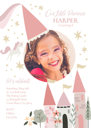 5x7 Greeting Card, Glossy, Blank Envelope with Princess Party design