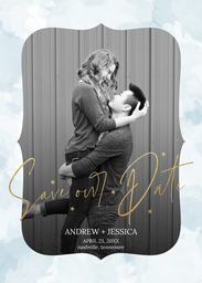 5x7 Greeting Card, Glossy, Blank Envelope with Scalloped and Script design