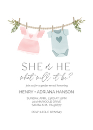 5x7 Greeting Card, Glossy, Blank Envelope with She or He design