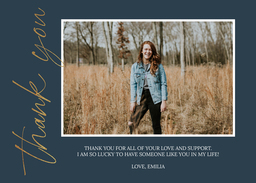 5x7 Greeting Card, Glossy, Blank Envelope with Side Thank You design