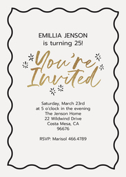 5x7 Greeting Card, Glossy, Blank Envelope with Simple Invitation design