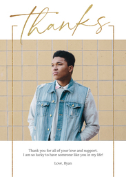 5x7 Greeting Card, Matte, Blank Envelope with Simple Thanks design