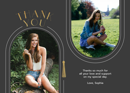 5x7 Greeting Card, Glossy, Blank Envelope with Stacked Thank You design