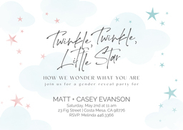 5x7 Greeting Card, Glossy, Blank Envelope with Twinkle Little Star design