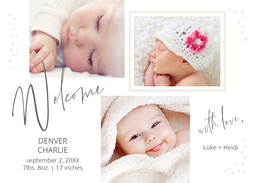 5x7 Greeting Card, Glossy, Blank Envelope with Welcomed with Love design