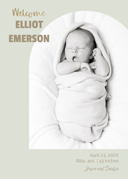 5x7 Greeting Card, Glossy, Blank Envelope with Welcoming Arch design