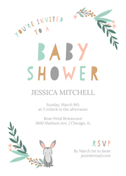 5x7 Greeting Card, Glossy, Blank Envelope with Whimsical Baby design