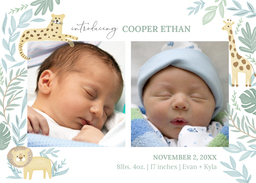 5x7 Greeting Card, Glossy, Blank Envelope with Wild Welcome design