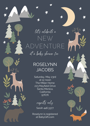 5x7 Greeting Card, Glossy, Blank Envelope with Woodland Frame design