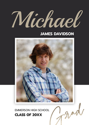 5x7 Greeting Card, Matte, Blank Envelope with Best of Me Big Name Announcment design