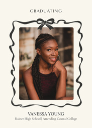 5x7 Greeting Card, Matte, Blank Envelope with Bow on Top Graduation design