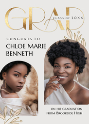 5x7 Greeting Card, Glossy, Blank Envelope with Floral Sophistication design