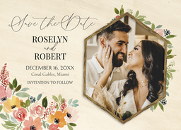 5x7 Greeting Card, Matte, Blank Envelope with Lovely Garden Save the Date design