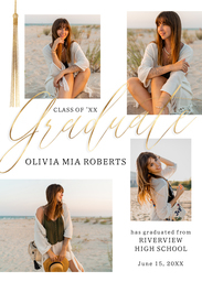 5x7 Greeting Card, Matte, Blank Envelope with Refined Gold Tassel design