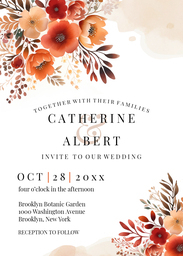 5x7 Greeting Card, Glossy, Blank Envelope with Terracota Love design