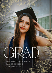 5x7 Greeting Card, Glossy, Blank Envelope with Deco Grad design