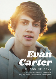 5x7 Greeting Card, Matte, Blank Envelope with Retro Grad Name design