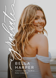 5x7 Greeting Card, Matte, Blank Envelope with Side Scripted Graduate design