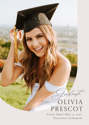 5x7 Greeting Card, Glossy, Blank Envelope with Swooping Graduate Arch design