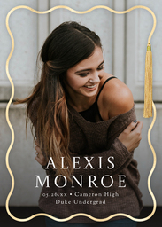 5x7 Greeting Card, Glossy, Blank Envelope with Tasseled Grad design