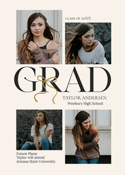 5x7 Greeting Card, Matte, Blank Envelope with Ribbon Grad design