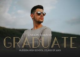 5x7 Greeting Card, Glossy, Blank Envelope with Gatsby Graduate design