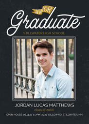 5x7 Greeting Card, Matte, Blank Envelope with Varsity Grad design