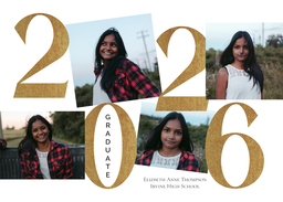 5x7 Greeting Card, Glossy, Blank Envelope with Bold Montage design