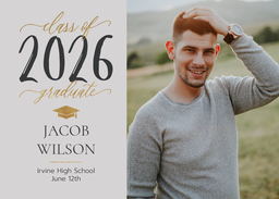 5x7 Greeting Card, Glossy, Blank Envelope with Brushed Year design